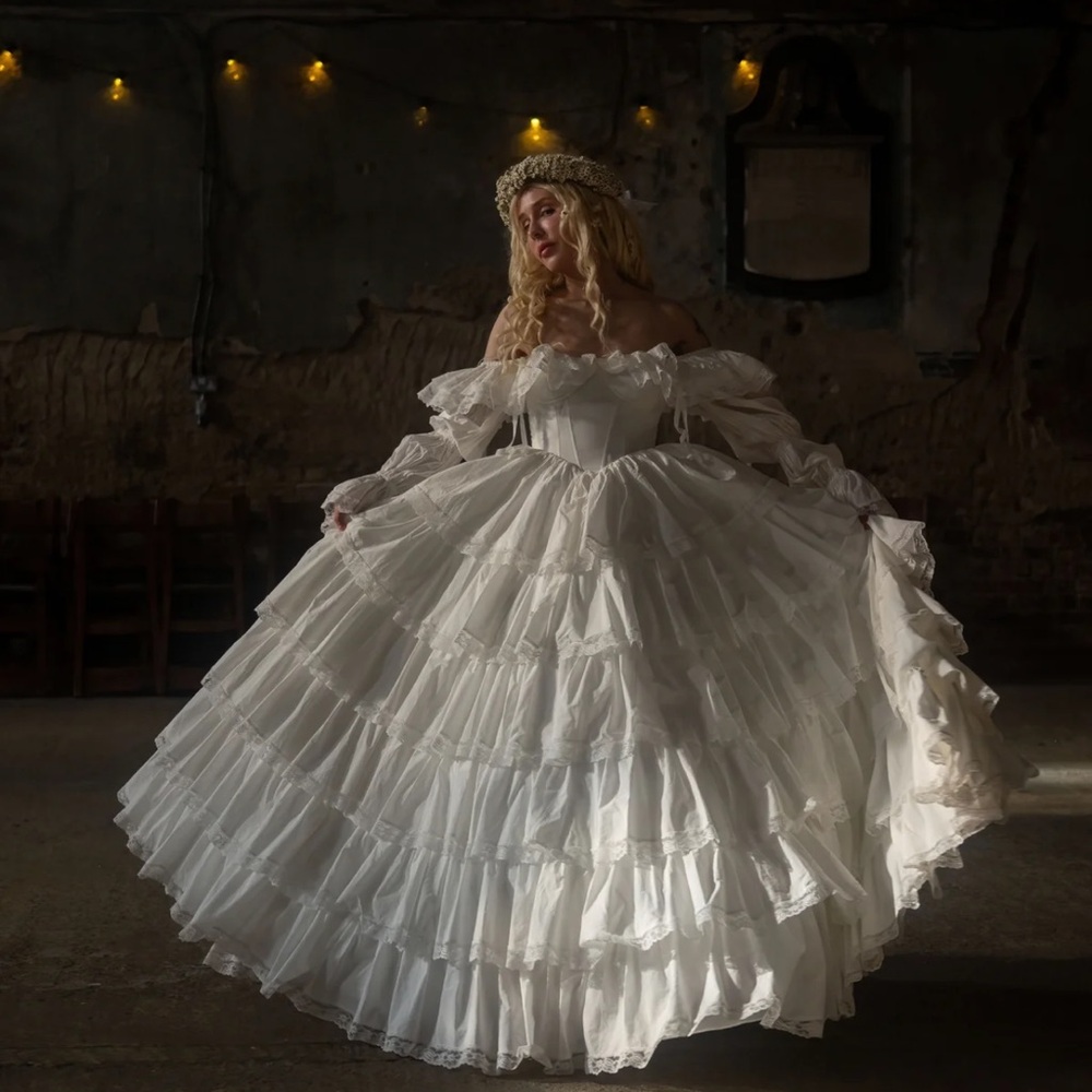 Fanciful Doll White Ball Gown